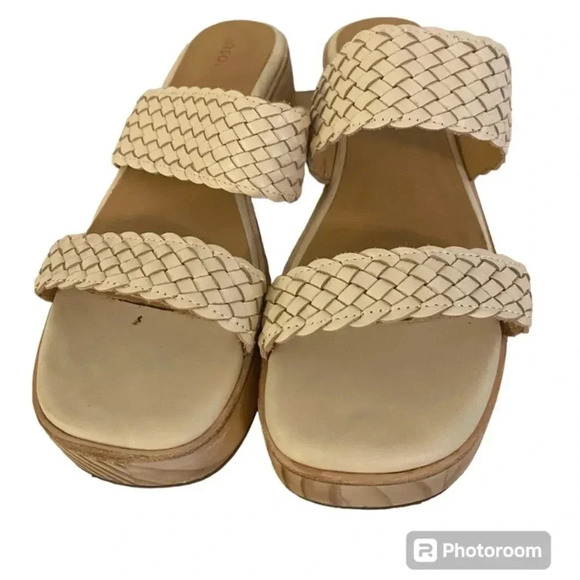 Anthropologie Nisolo Slip On Wooden Open Toe Sandals - Picture 2 of 9